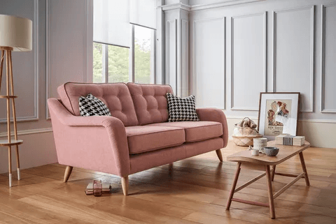 Pink sofa in living room